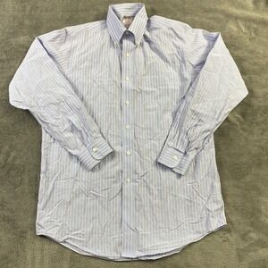 Brooks Brothers Shirt Mens 15.5 34 100% American Supima‎ Cotton Buttton Up Dress